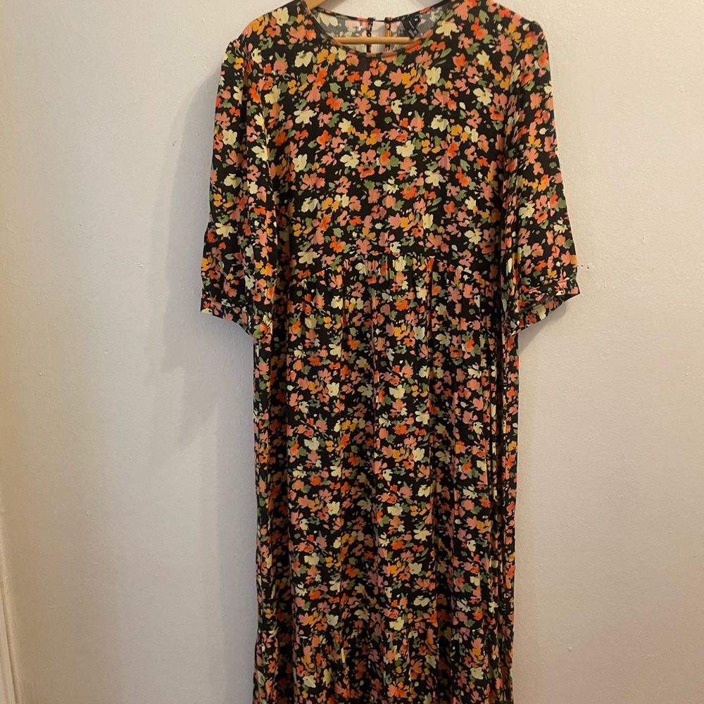 Floral Black Dress